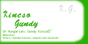 kincso gundy business card